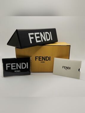 FENDI Roma Eyeglass Case w/ Cloth & Box (White Logo) - NEW